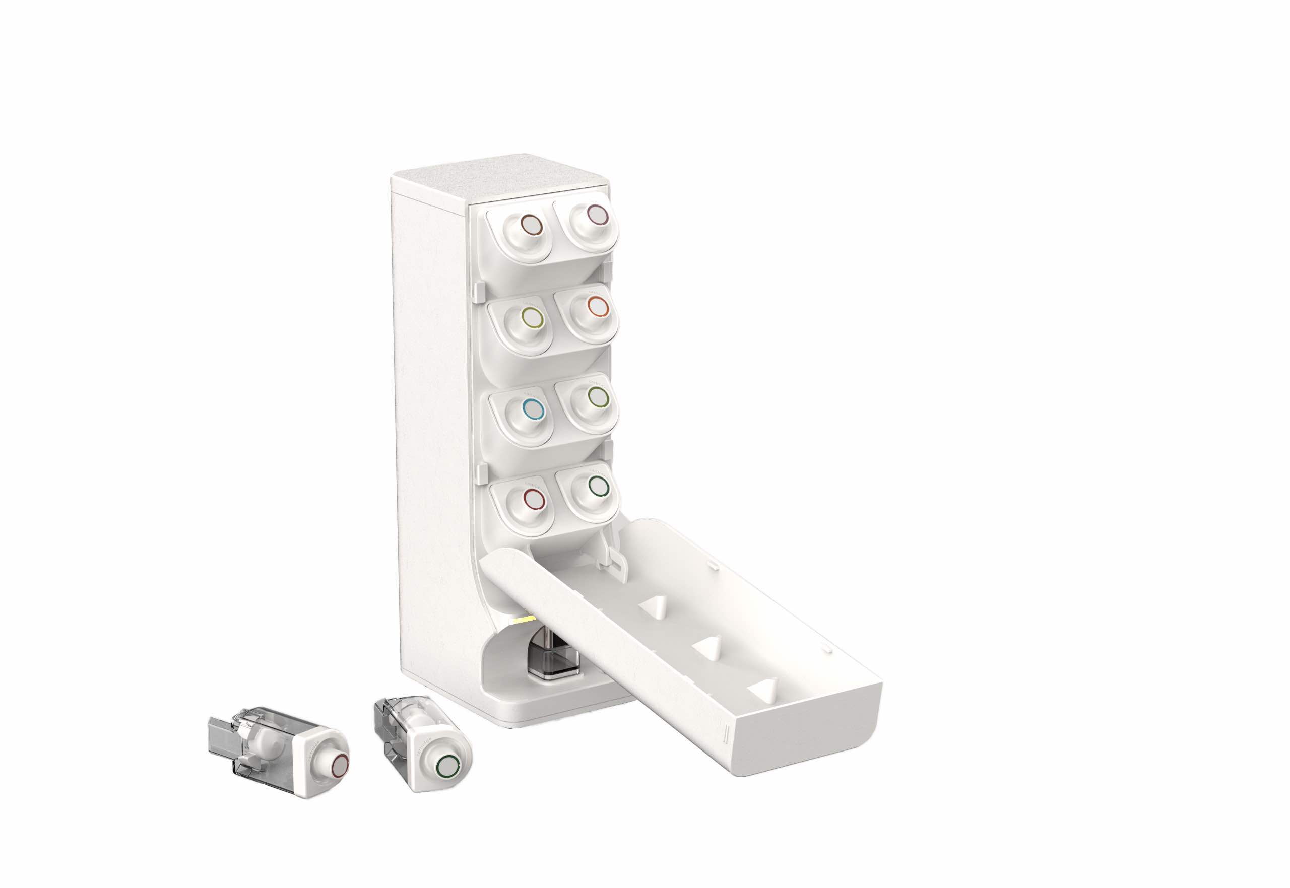 最大8個のカートリッジがセット可能